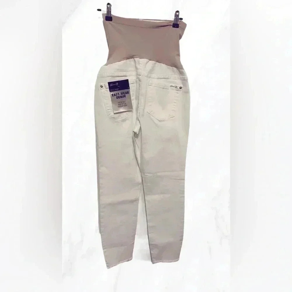 NWT 7 4 mankind white trendy cotton maternity ankle skinny denim jeans 6 - Picture 3 of 3